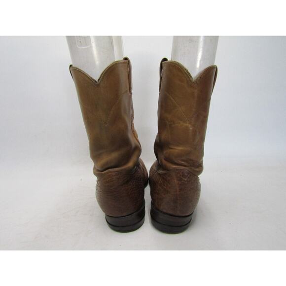 Justin Mens Size 10.5 EE Brown Leather Bullhide Cowboy Western Boots main image 4